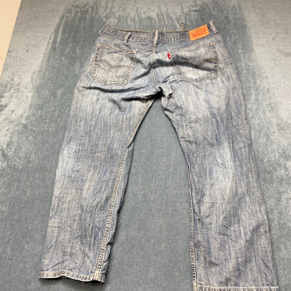 Levi's 569 Straight Jeans Mens 38x30 Blue Denim Distressed Everyday Wear Outdoor